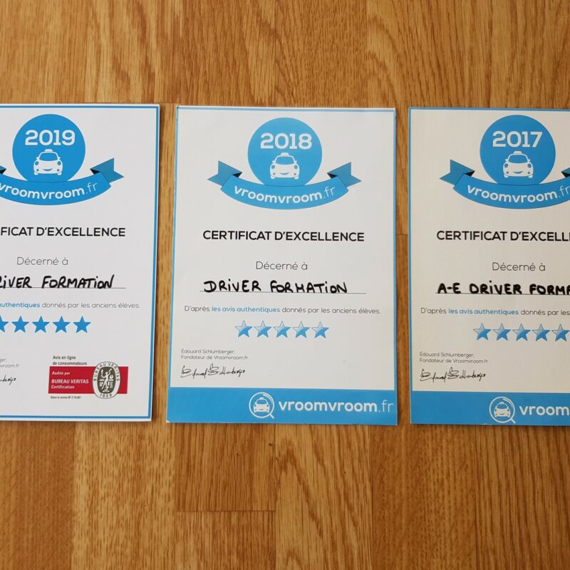 driver-formation-permis certificat excellence Vroomvroom